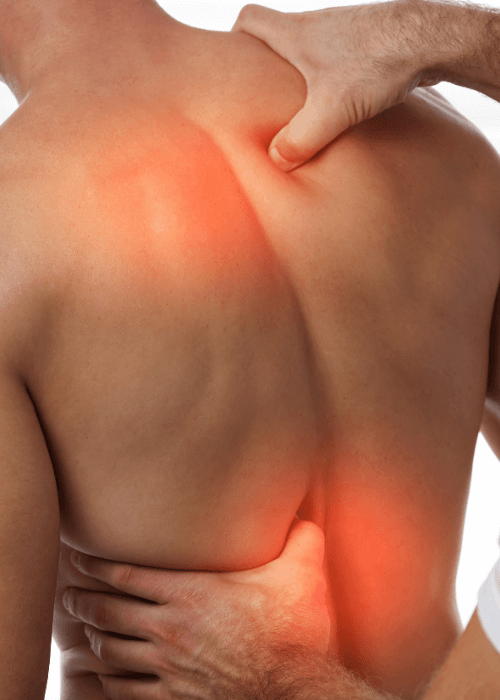 Imagen ilustrativa del dolor muscular en la zona dorsal.