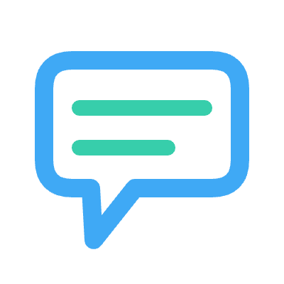 Icono de un bocadillo de conversación que representa la explicación del tratamiento al paciente