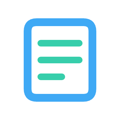 Icono de una ficha escrita que representa el seguimiento por escrito de cada caso